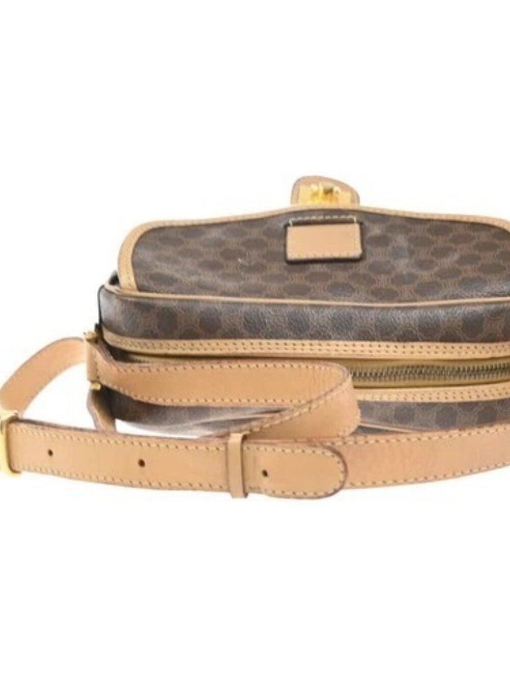 CELINE Logo Macadam Pattern Shoulder Bag PVC Leather Brown GHW Italy 67MA399 - Picture 5 of 16